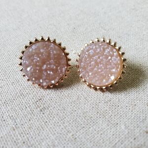 Chic Gold-Tone Textured Stud Earrings